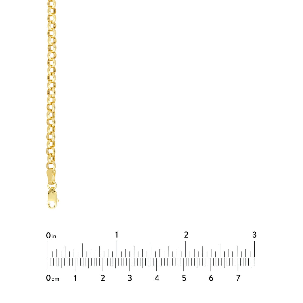 14k Yellow Gold 50/50 Paper Clip and Rolo Chain Necklace, 20 Inches