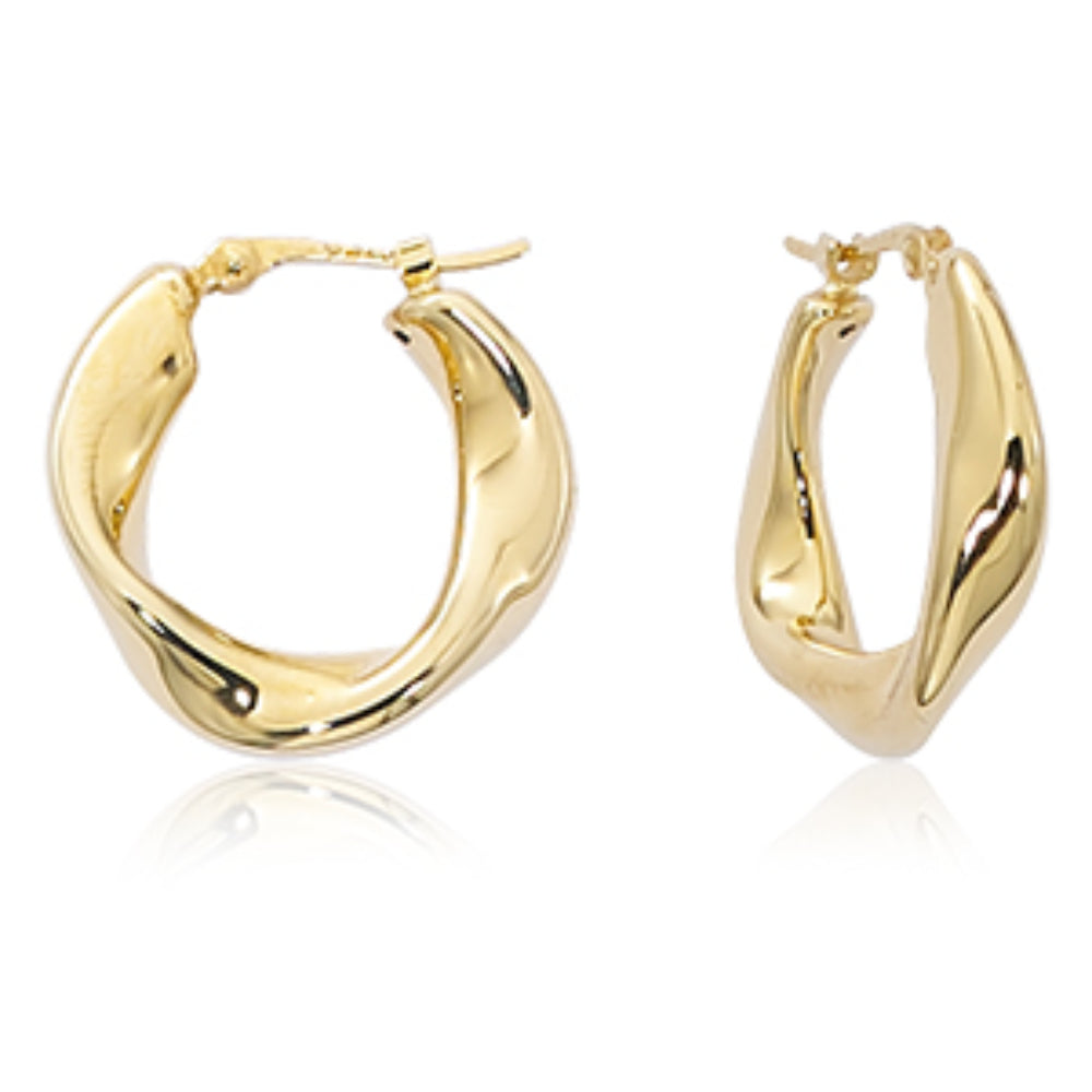 Stylish 14k Gold Twisted Hoop Earrings for a Glamorous Look