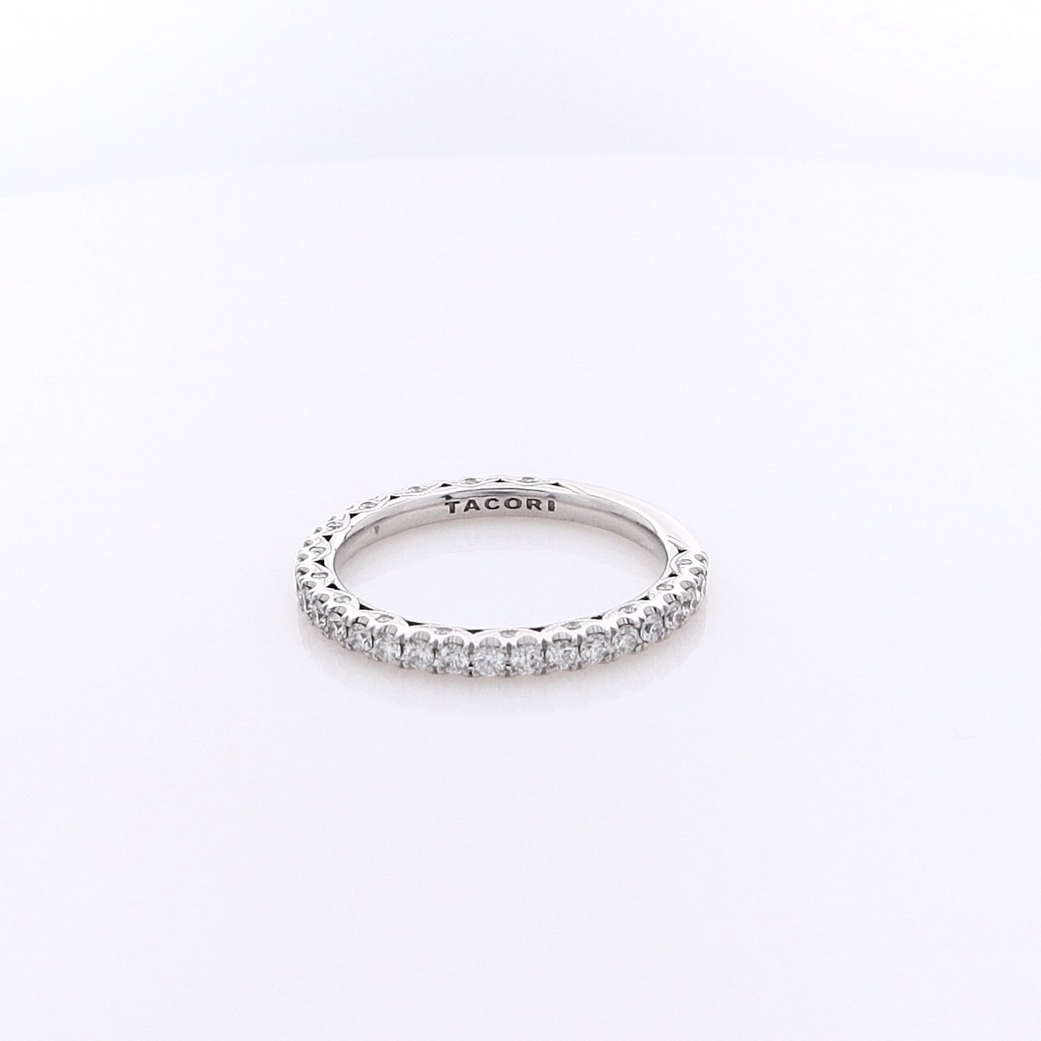 Exquisite Estate Tacori 18 Karat White Gold Diamond Wedding Band for Nuptial Bliss