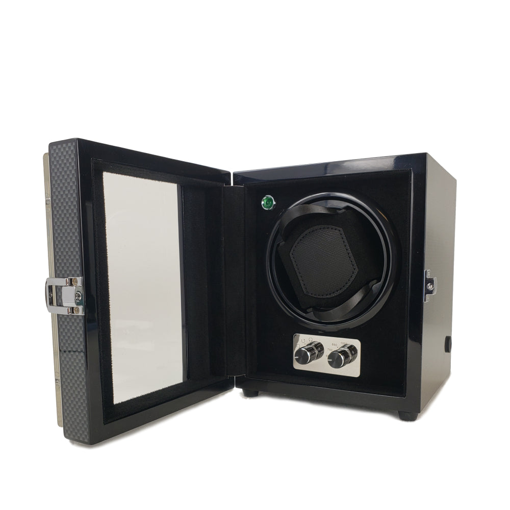 Single Capacity Glass Top Watch Winder for Timepieces