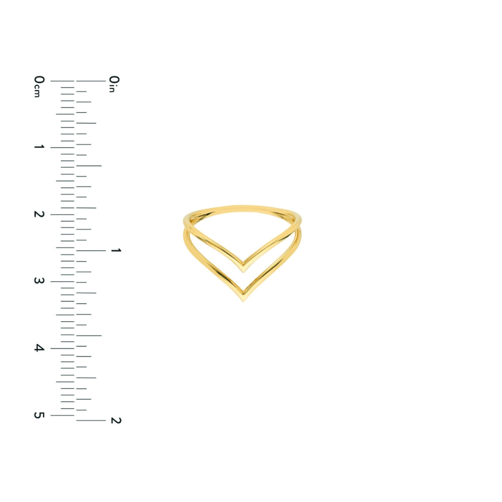14k Yellow Gold Elegant Double Wire Finger Ring