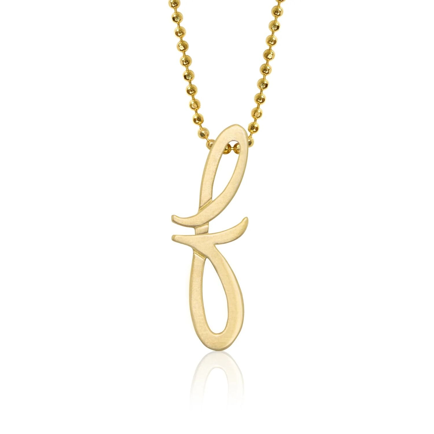14k Yellow Gold Alex Woo Little Autograph Letter Pendant for Signature Style Jewelry