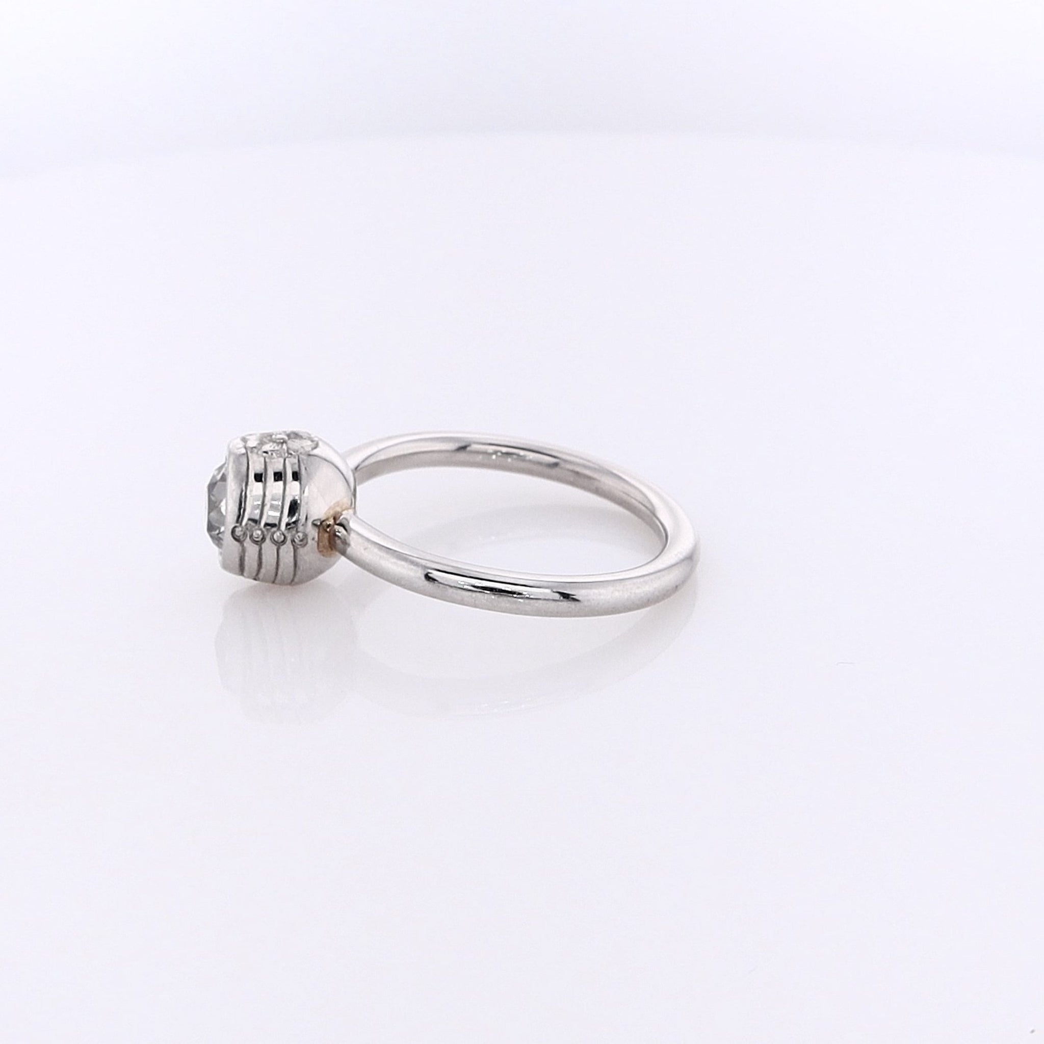 Luxurious Estate Platinum Bezel-Set Old European Cut Diamond Engagement Ring for Special Occasions