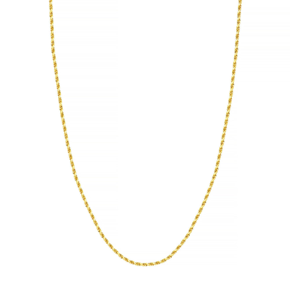 14k Gold 2.5mm Sparkling Diamond-Cut Rope Chain for Elegant Look