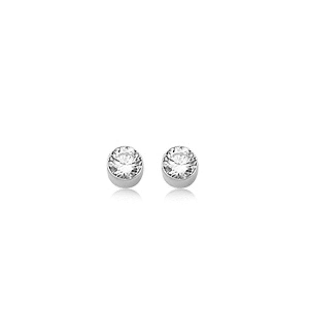 Gorgeous 14K Gold Studs with 4mm Cubic Zirconia Stones