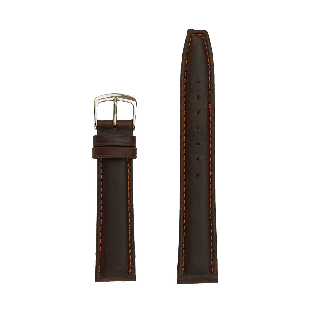 Men's High - Quality Brown Genuine Oil - Tanned Leather Watch Band for Fashionable Timepieces