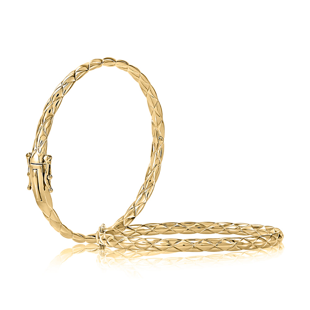 A. Jaffe 14k Gold Classic Quilted Bangled Bracelet - A Timeless Wrist Accessory