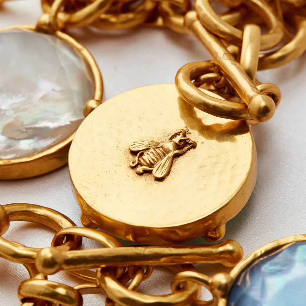 Julie Vos Shining Honeybee Statement Necklace with 24K Gold Plate
