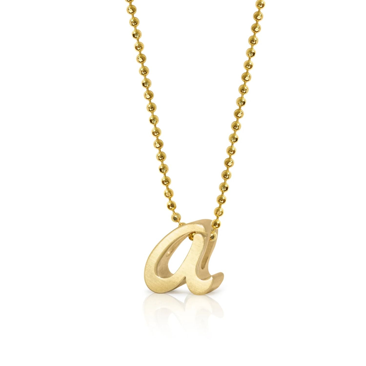14k Yellow Gold Alex Woo Little Autograph Letter Pendant for Signature Style Jewelry