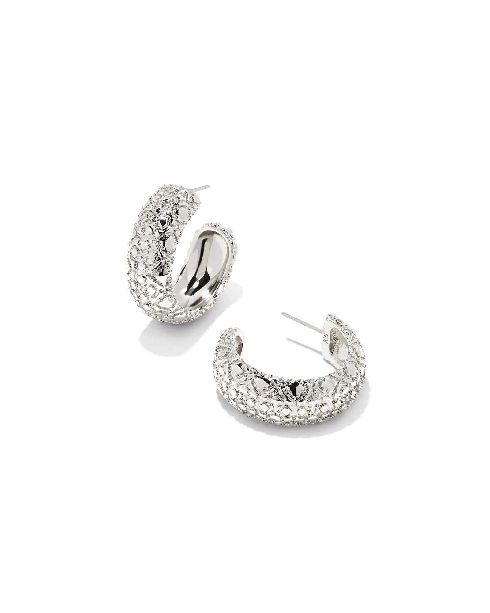 Kendra Scott's Exquisite 14k Gold or Rhodium Plated Small Harper Hoop Earrings
