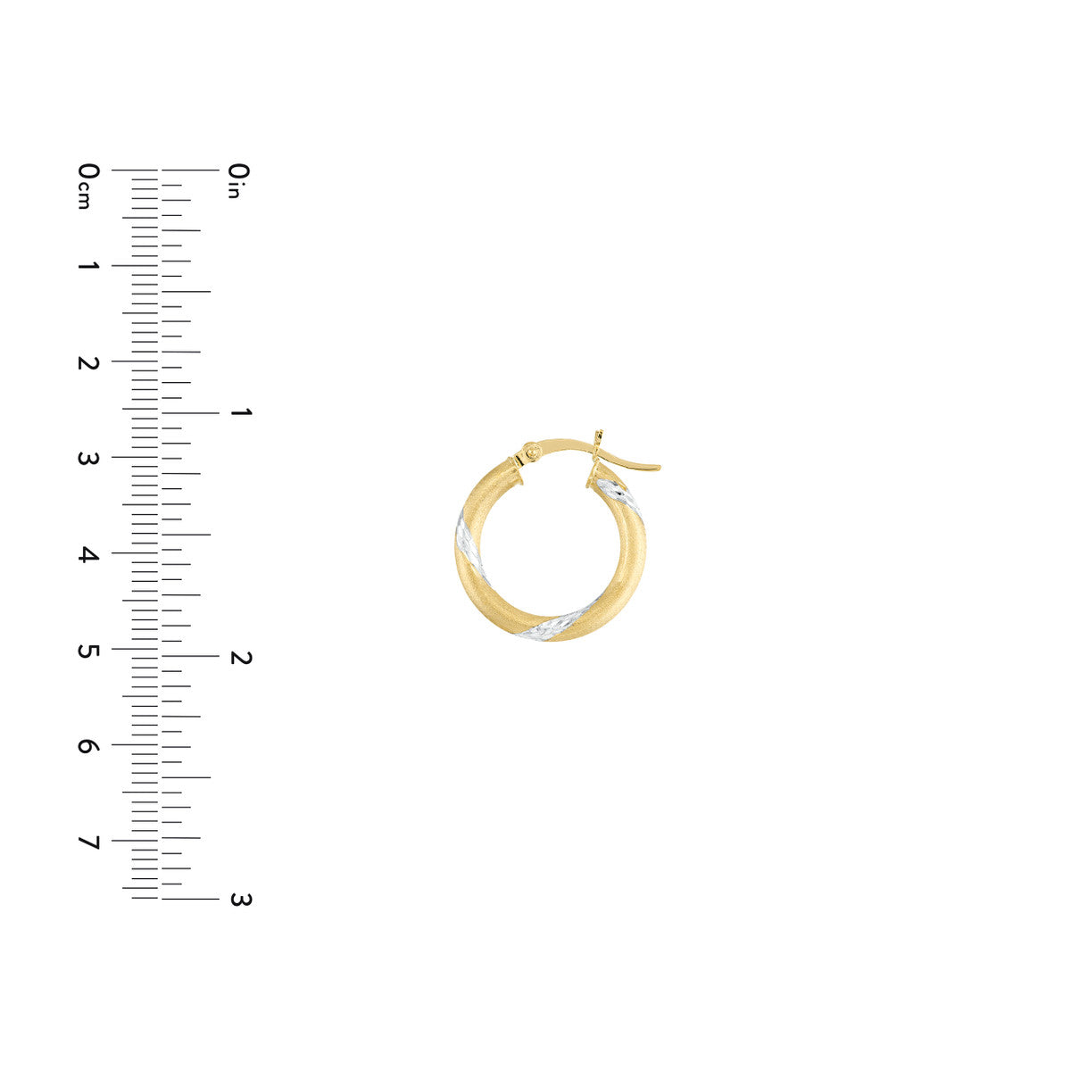 Exquisite 14k Gold Two - Tone Diamond - Cut Circular Hoop Earrings for All Occasions