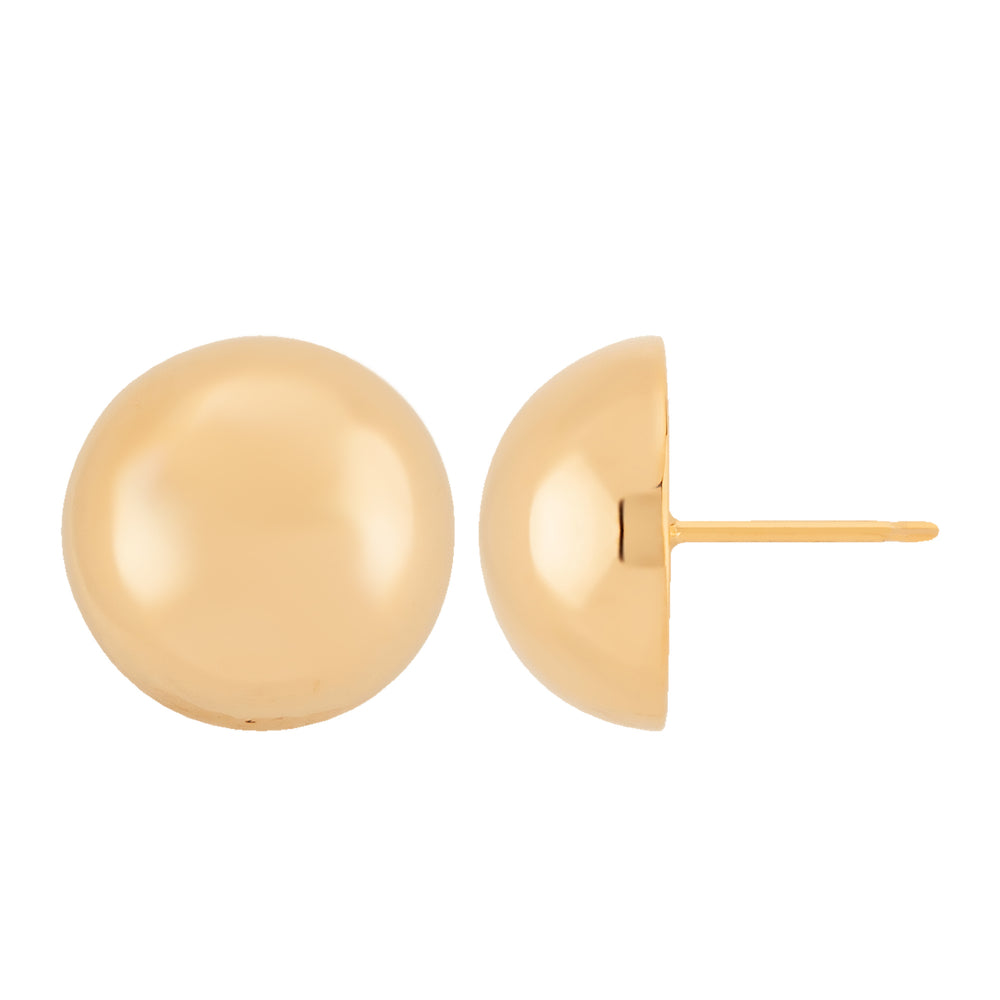 Stylish 14k Yellow Gold 10mm Classic Button Stud Earrings for Every Occasion