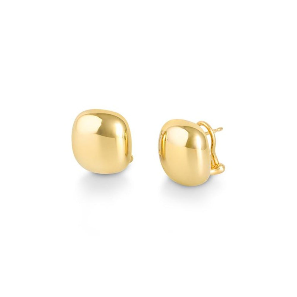 14k Gold Cushion-Style Button Stud Earrings for Elegant Look