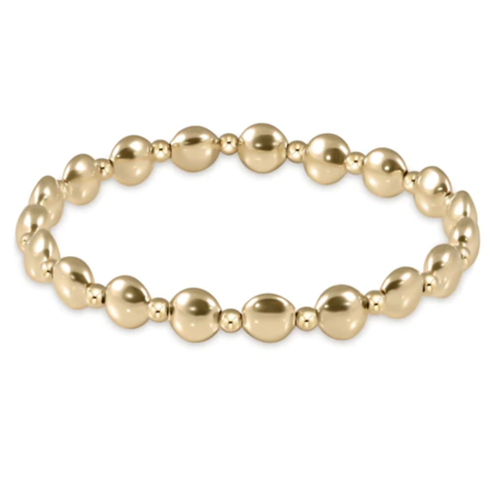 Enewton 6.25-Inch Honesty Gold Beaded Bracelet with Grateful Pattern