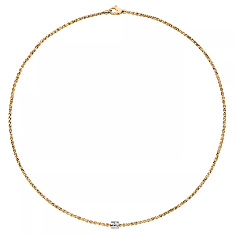 Fope Aria Collection Exquisite 18k Gold Diamond Pavé Necklace for Elegant Adornment