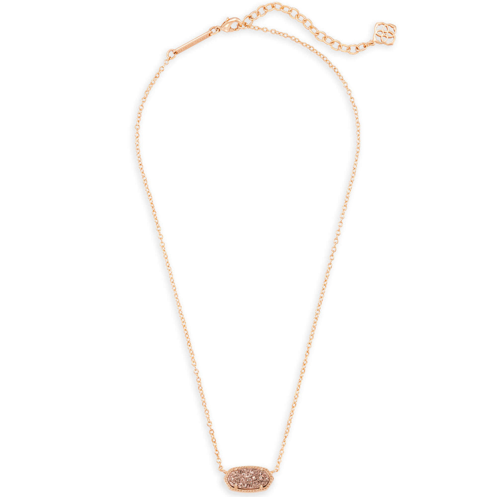 Rose Gold Drusy Kendra Scott Elisa Short Pendant Necklace for All Occasions