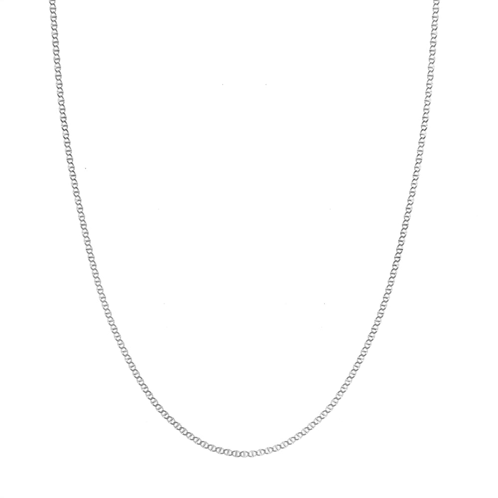 14k Gold 18-Inch Flat Mariner Style Jewelry Chain