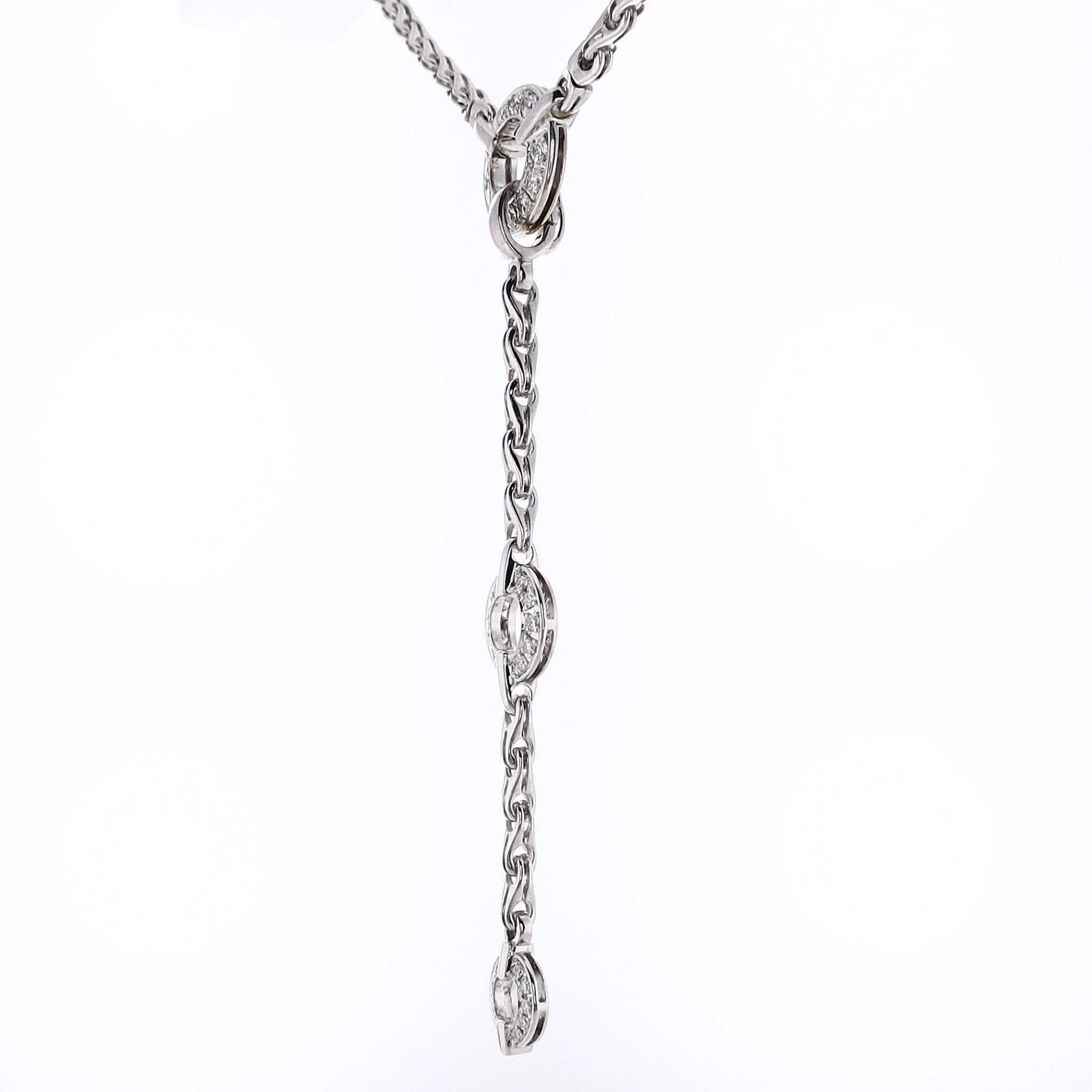 Estate Di Modolo Convertible 18 Karat White Gold Diamond Necklace with Tempia Design