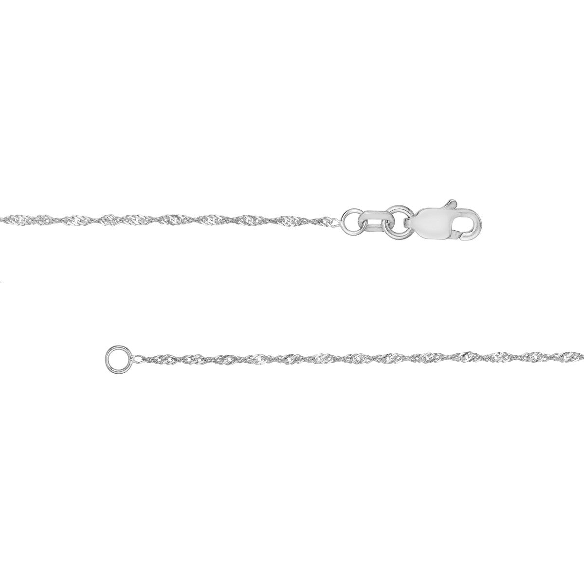 14k Gold, 1.15mm Lightweight Singapore Chain with Twist Elements