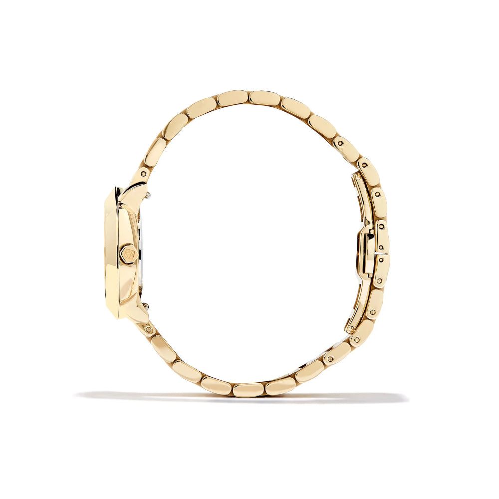 Kendra Scott 28mm Ivory Mother-of-Pearl Gold Tone Stainless Steel Dira Watch