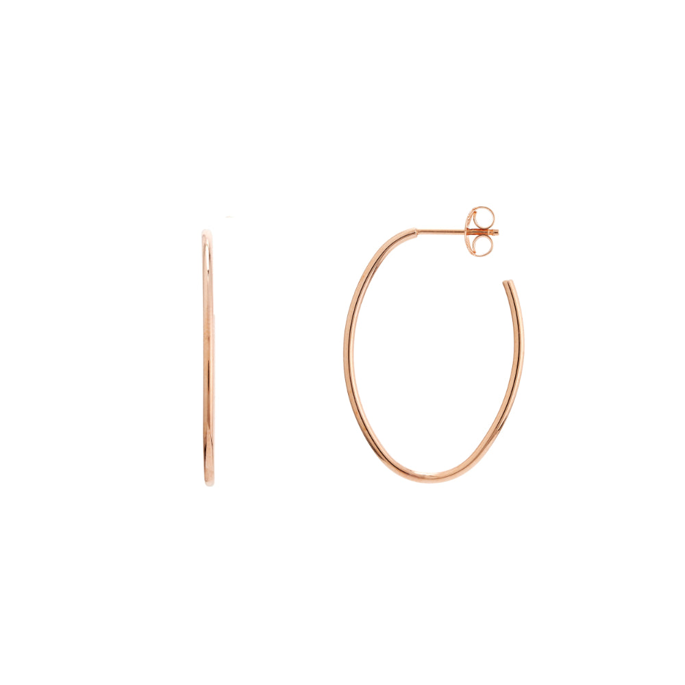 Exquisite 14k Gold Oval-Shaped Hoop Earrings for Fashionable Accessorizing