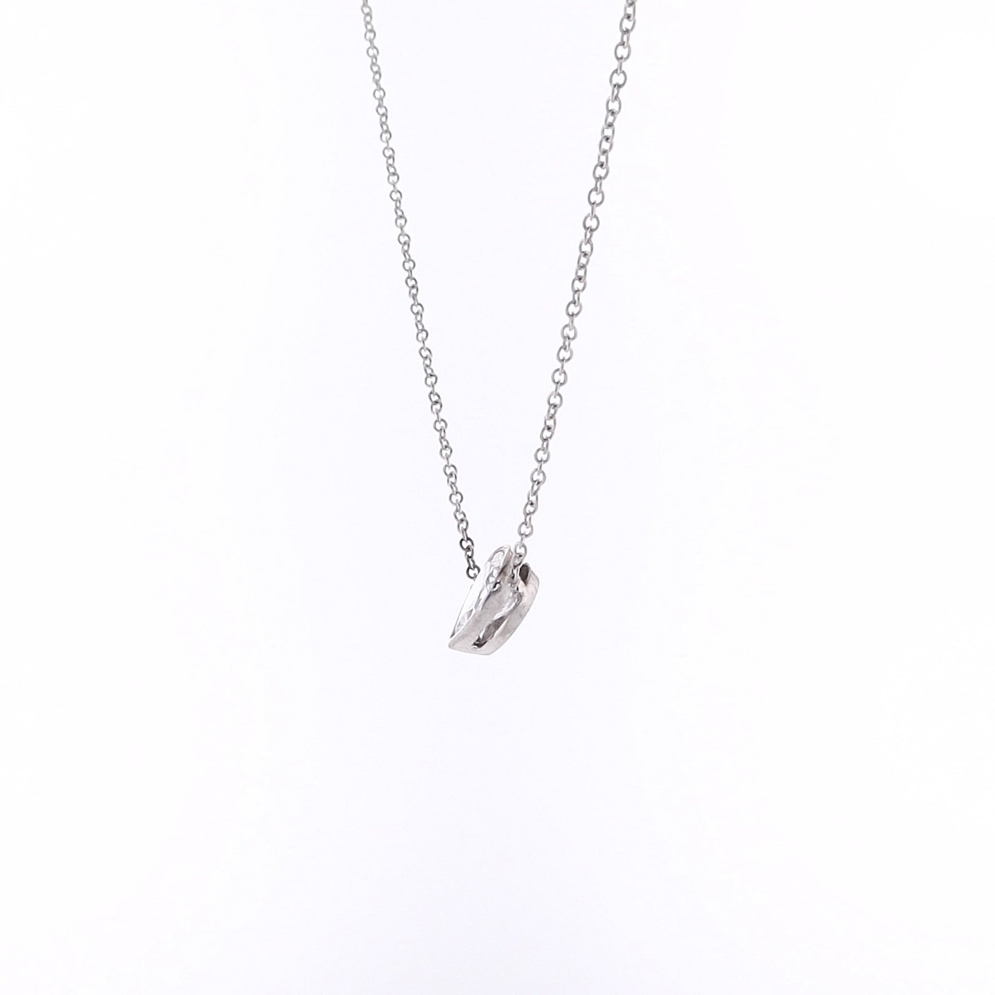 Tacori Estate 14K White Gold Bloom-Style Diamond Pendant with 19' Cable Chain