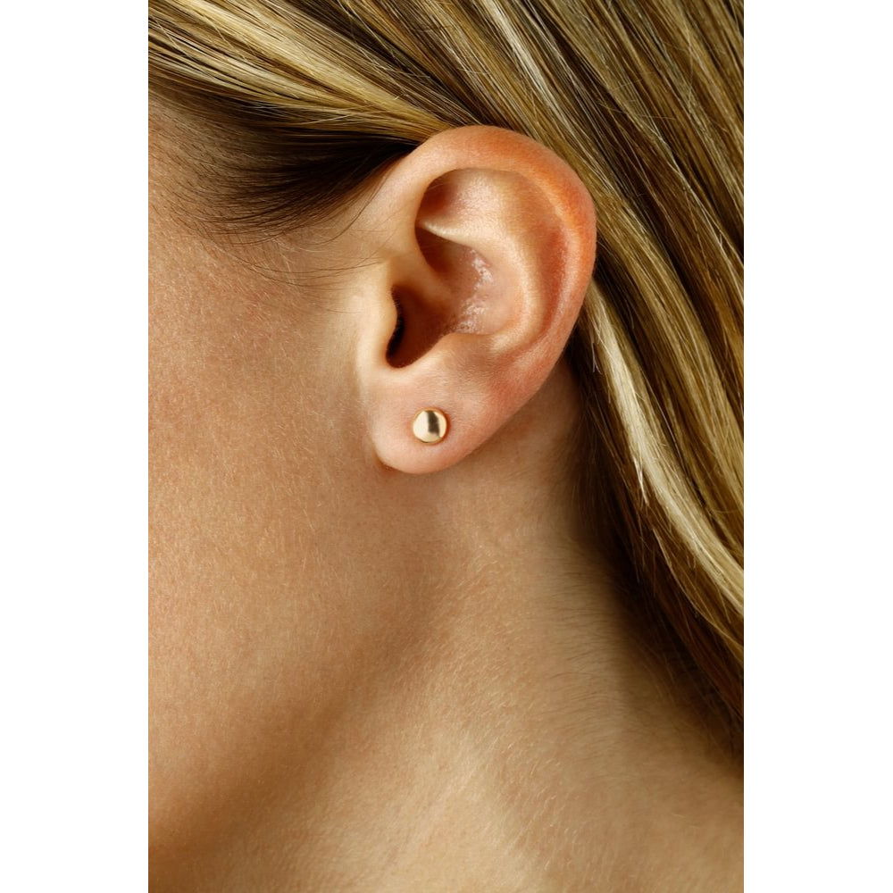14k Gold 5mm Flat Ball Stud Earrings for a Luxurious Look