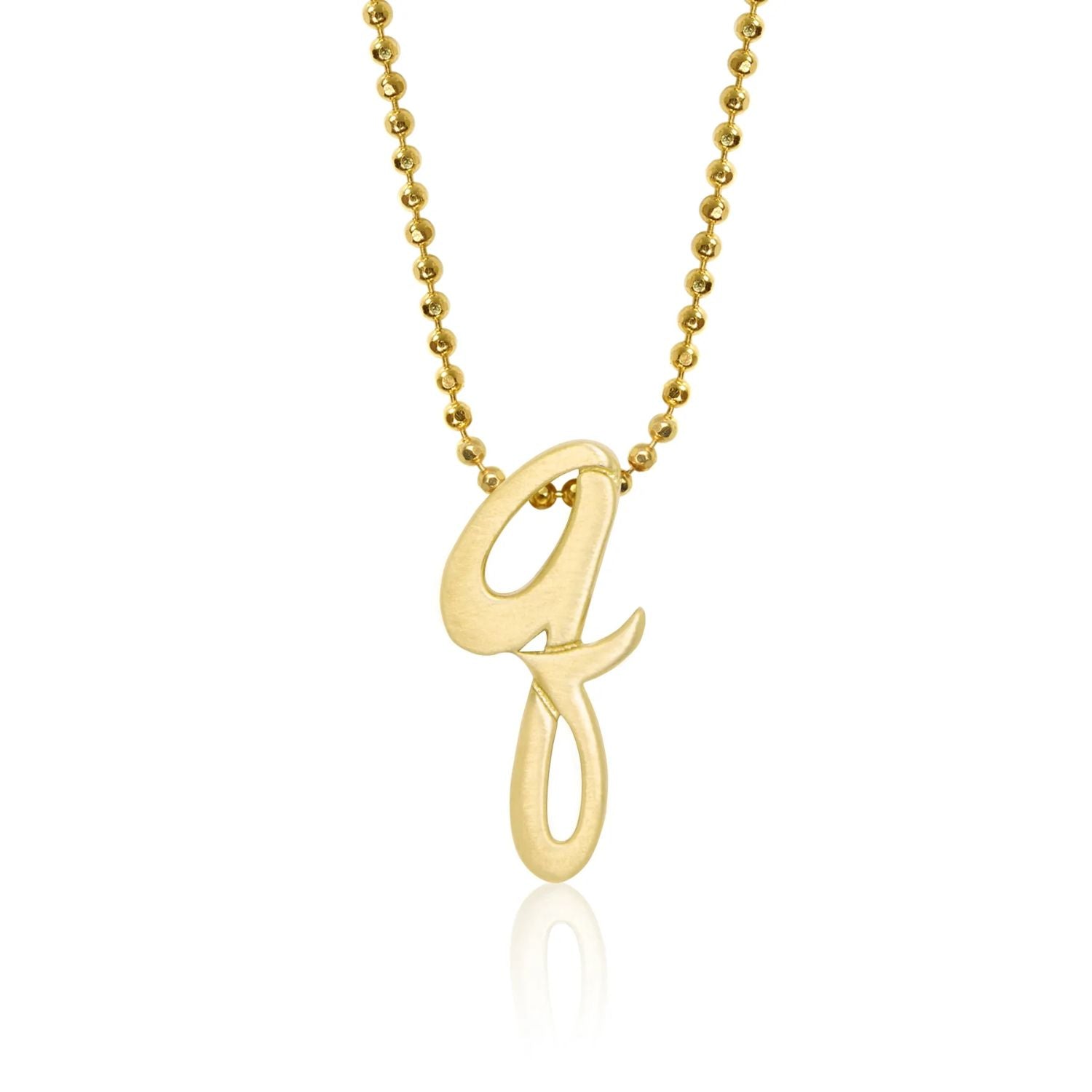 14k Yellow Gold Alex Woo Little Autograph Letter Pendant for Signature Style Jewelry