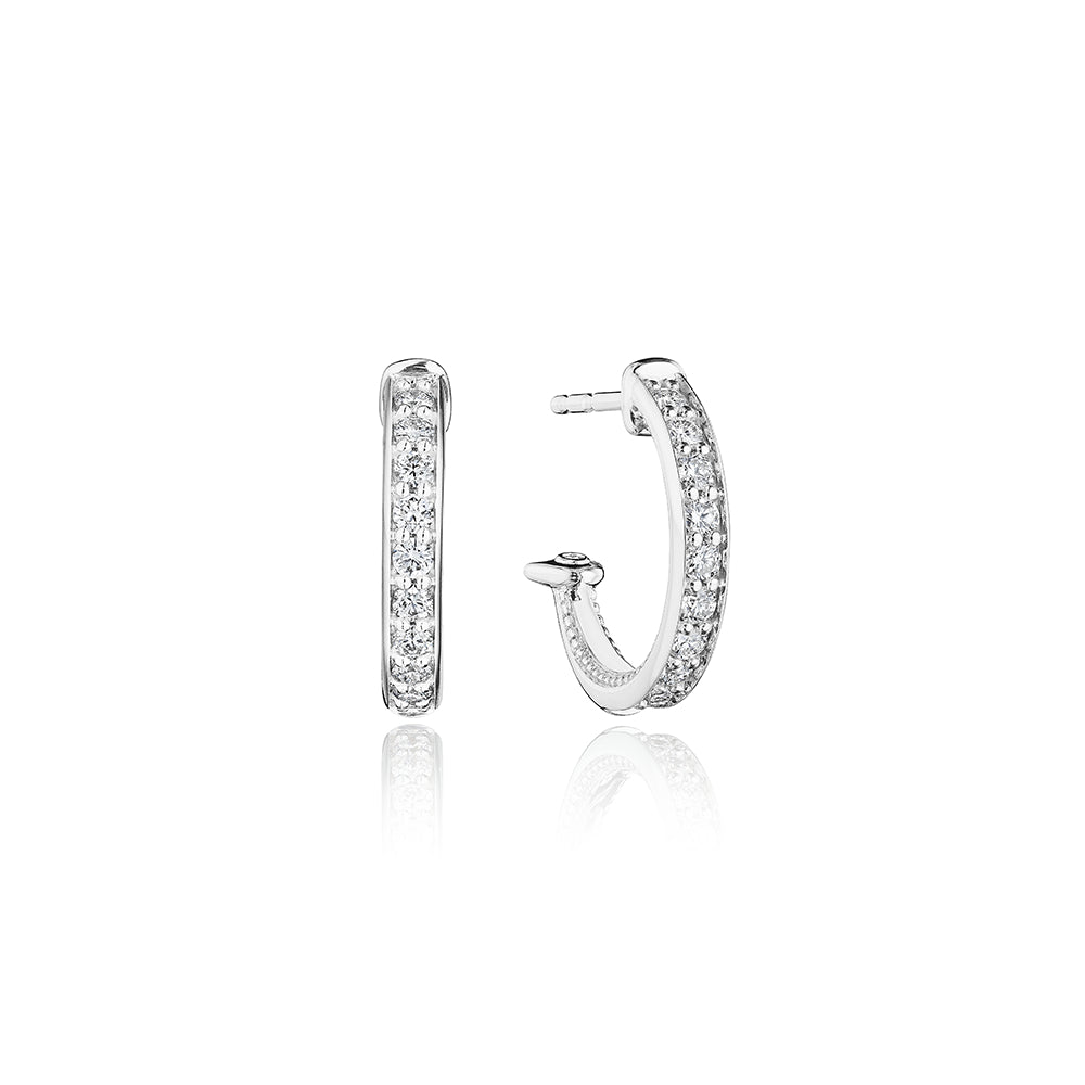 Verragio Luxury 18k Gold 15mm Felicity Diamond Post Hoop Earrings for Elegant Women