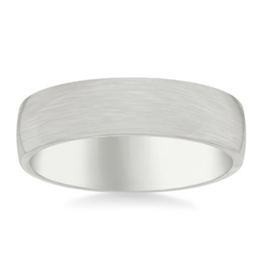 14k Gold European Style Comfort Fit Brushed Finish Wedding Band for Men with 6mm Width