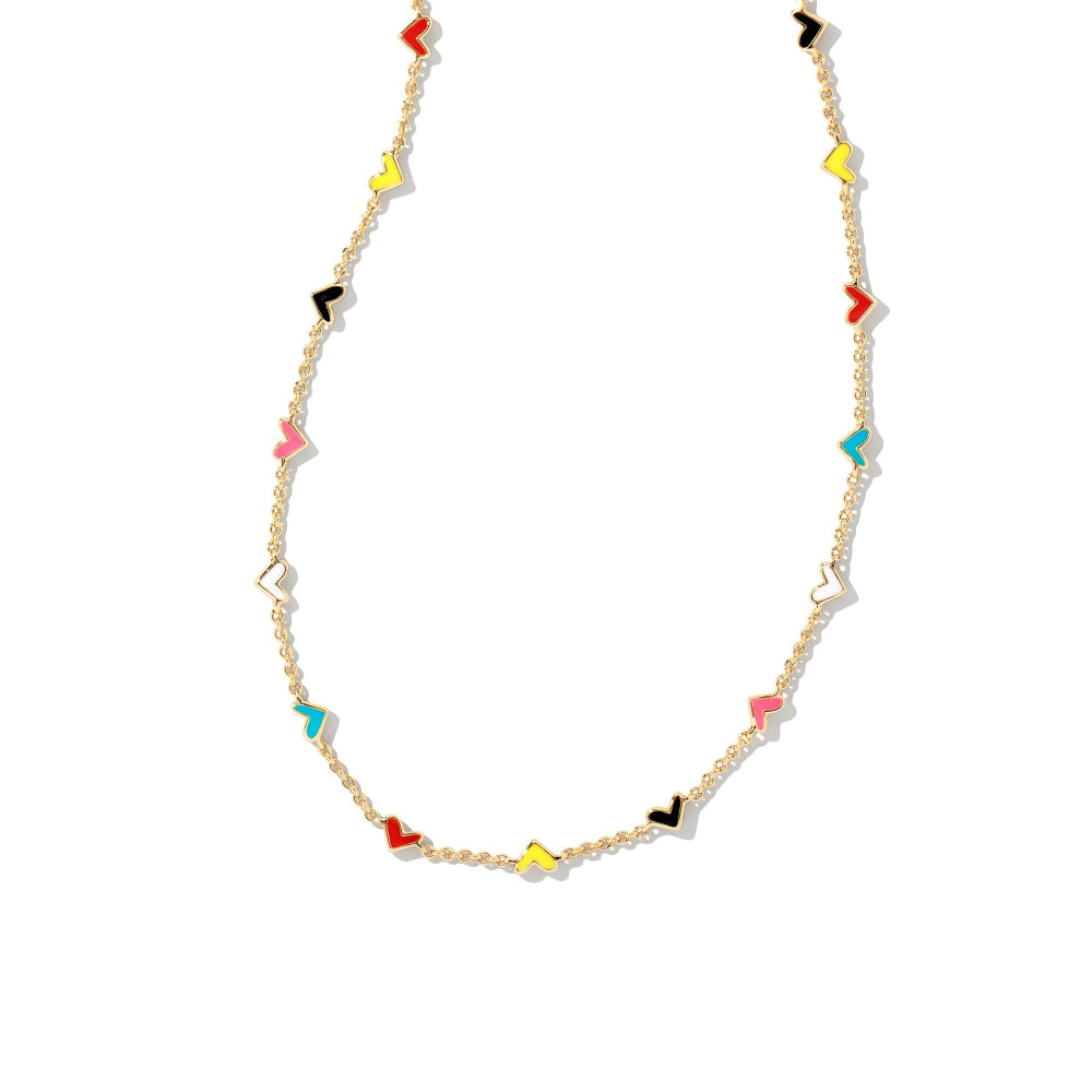 Kendra Scott Gold Multi Mix Haven Strand Heart Necklace - A Stylish Jewelry Piece