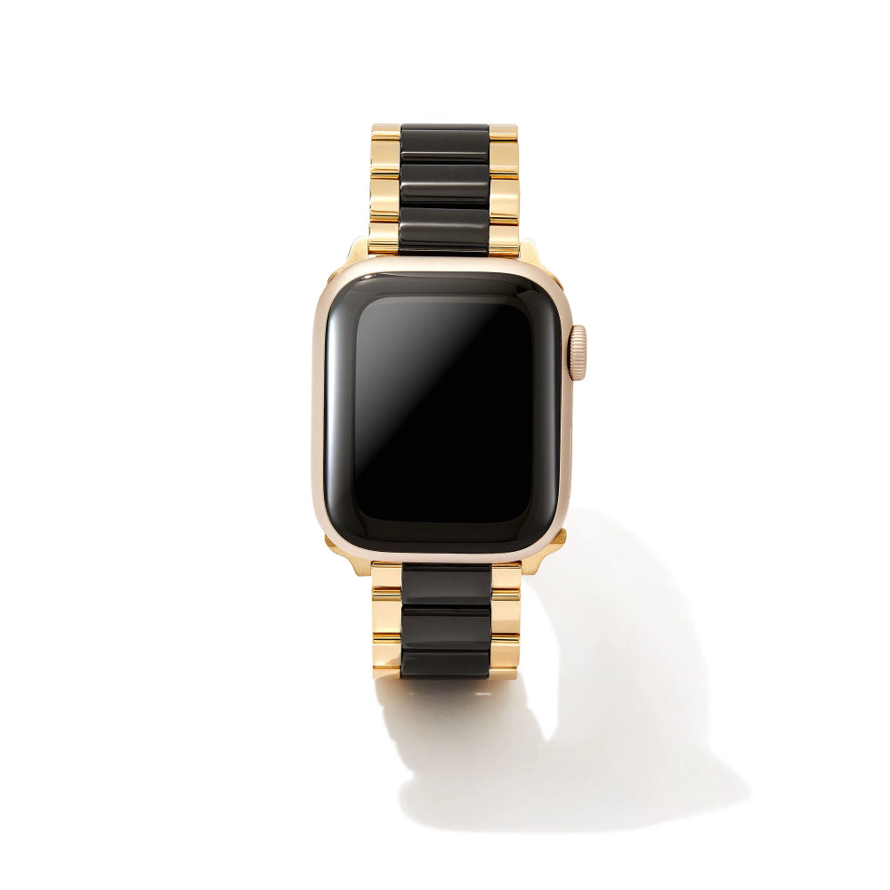 Kendra Scott Gold & Black Stainless Steel Dira 3 Link Watch Band for Apple & Samsung