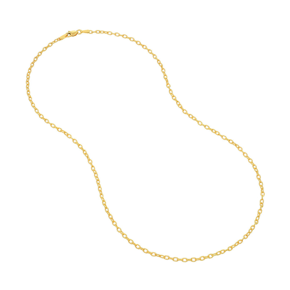14k Gold Designer Rolo Chain Necklace with 18-Inch Length