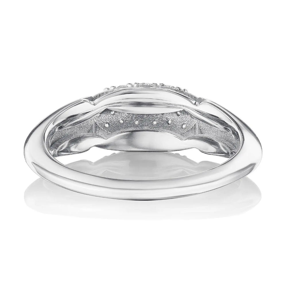 Tacori Petite 18k White Gold Crescent Eclipse Dome Ring with Diamonds