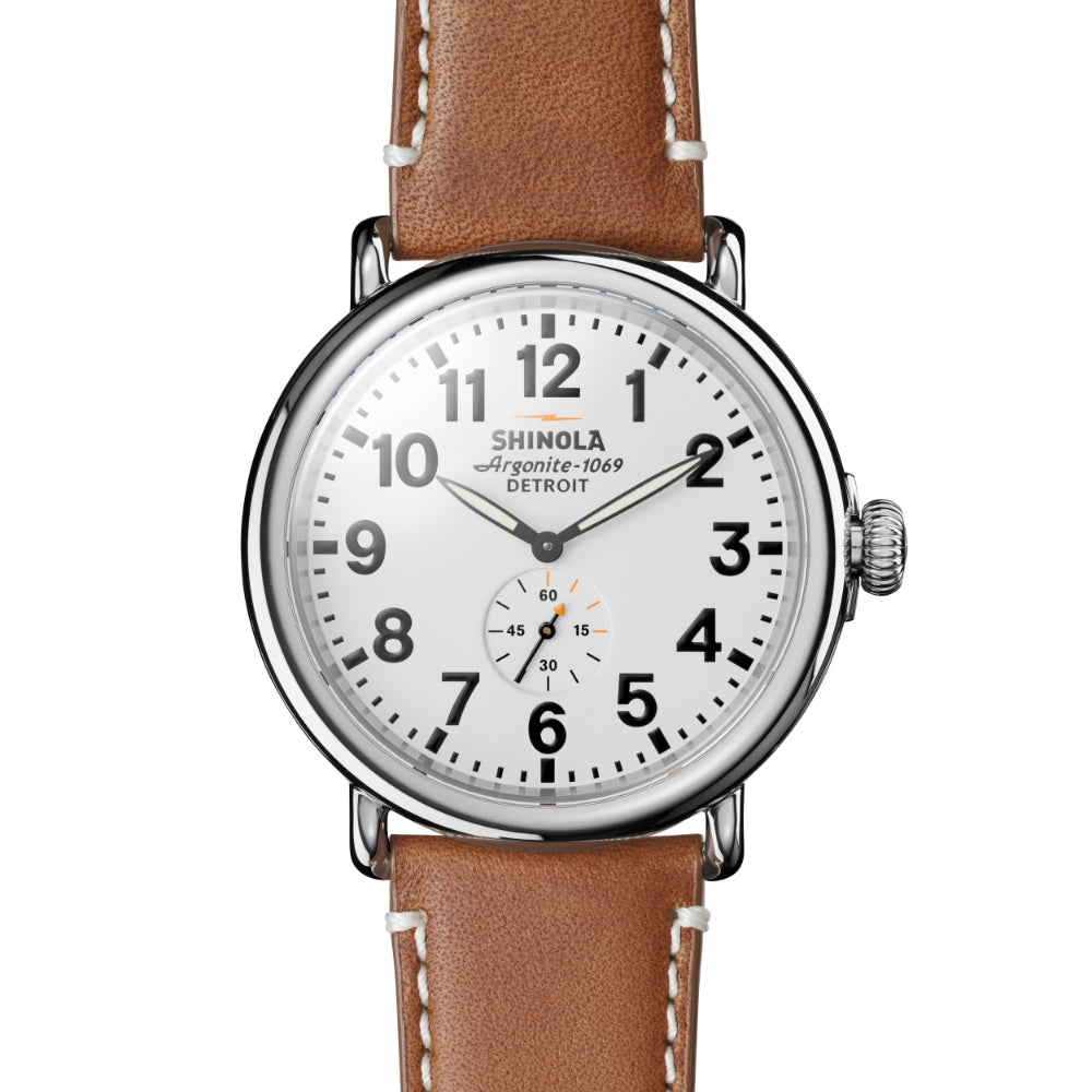 Shinola Men's 47mm Runwell Watch with White Dial