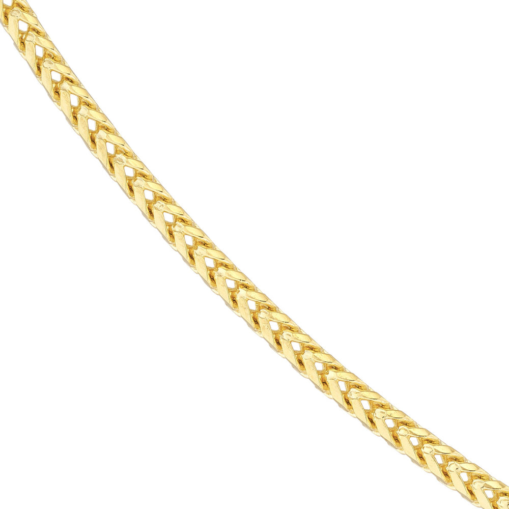 14k Yellow Gold 2.5mm Wide Franco Style Chain