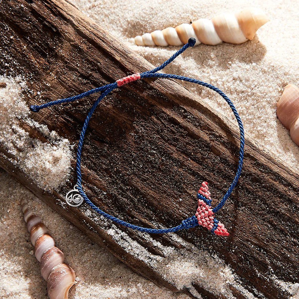 4Ocean Handmade Macrame Whale Tail Design Anklet for Beach Lovers