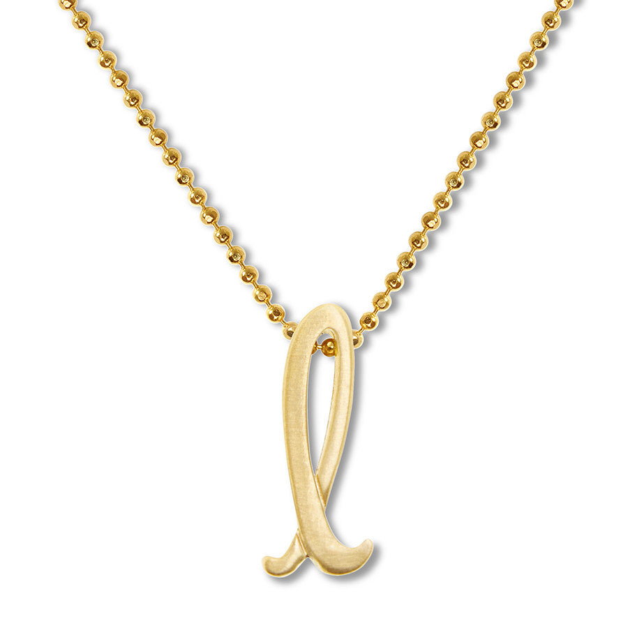 14k Yellow Gold Alex Woo Little Autograph Letter Pendant for Signature Style Jewelry