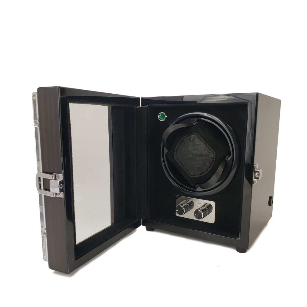 Single Capacity Glass Top Watch Winder for Timepieces