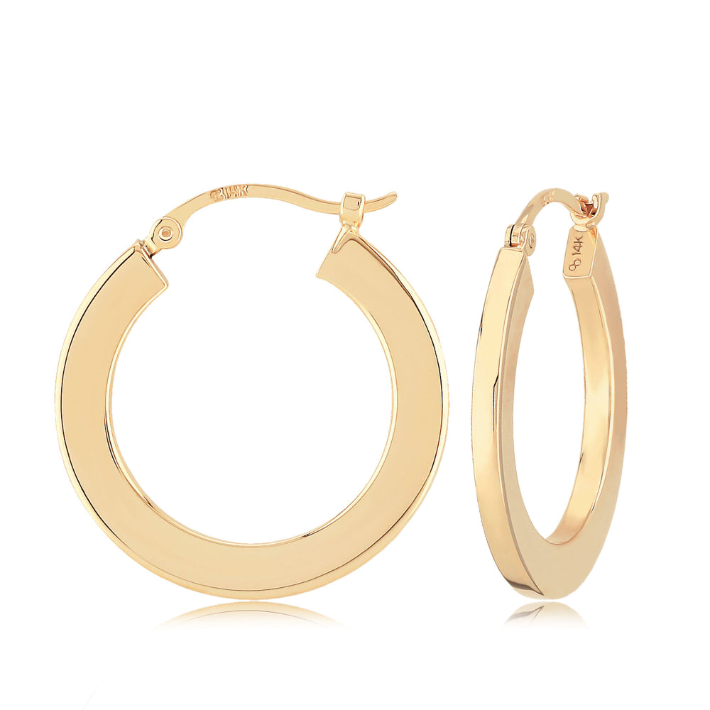 Gorgeous 14k Yellow Gold Flat Circular Hoop Earrings for All Occasions