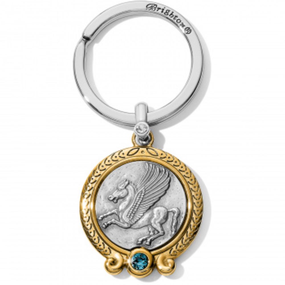 Brighton Olympia Medaille Keychain Fob with Pegasus Design
