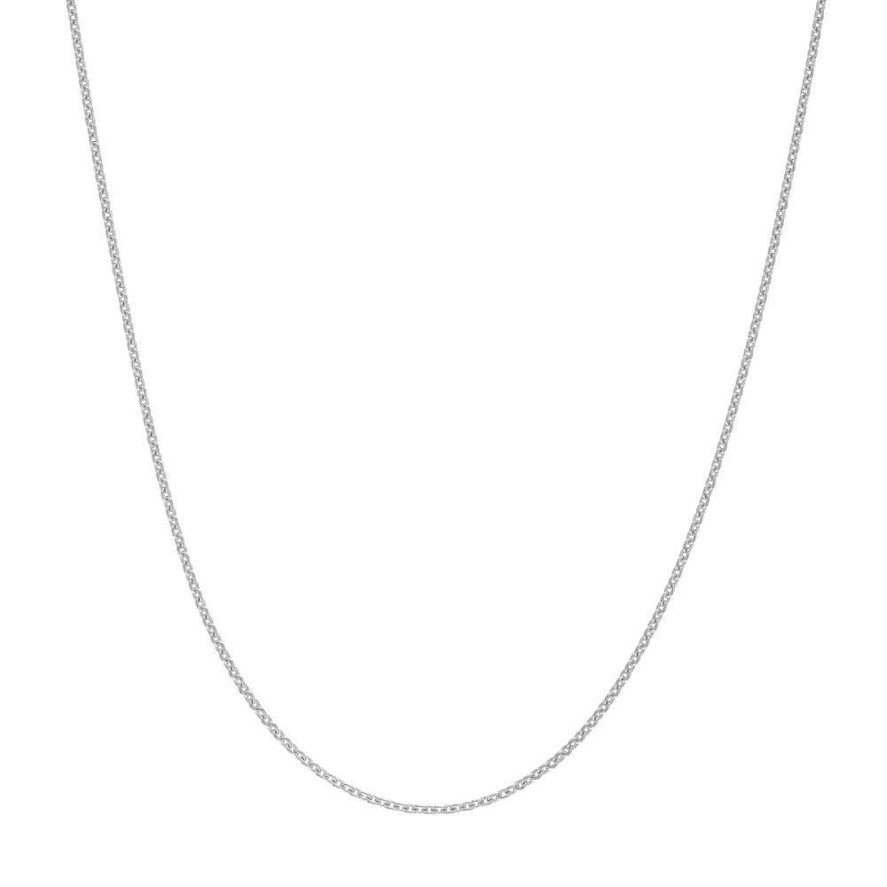 18-Inch 14k White Gold Cable Style Necklace Chain