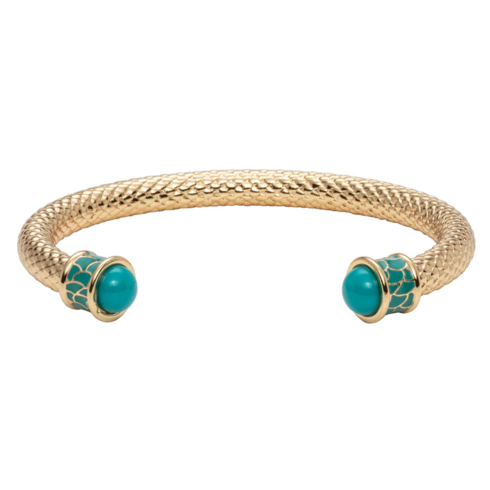 Halcyon Days Exquisite 18ct Gold - Plated Salamander Torque Bangle