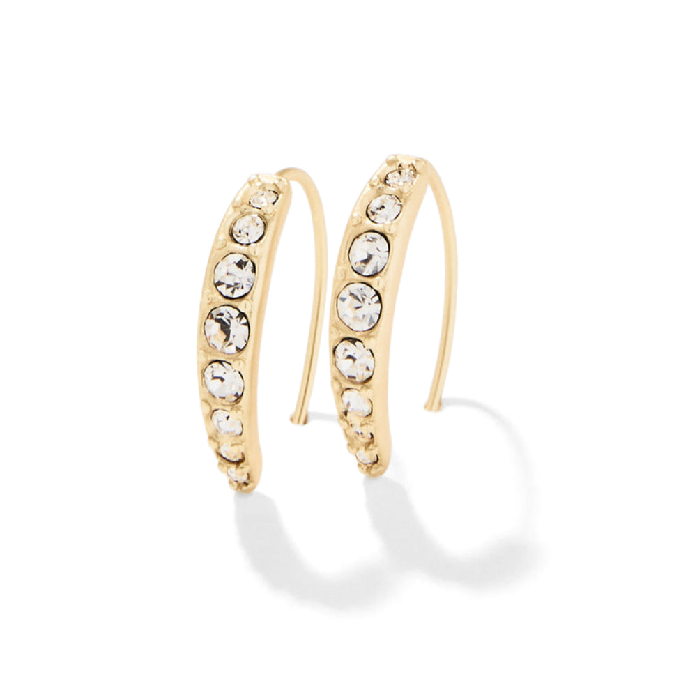 Small-sized Crystal Sparkling Arc Hoop Earrings by Spartina for Holiday Parties