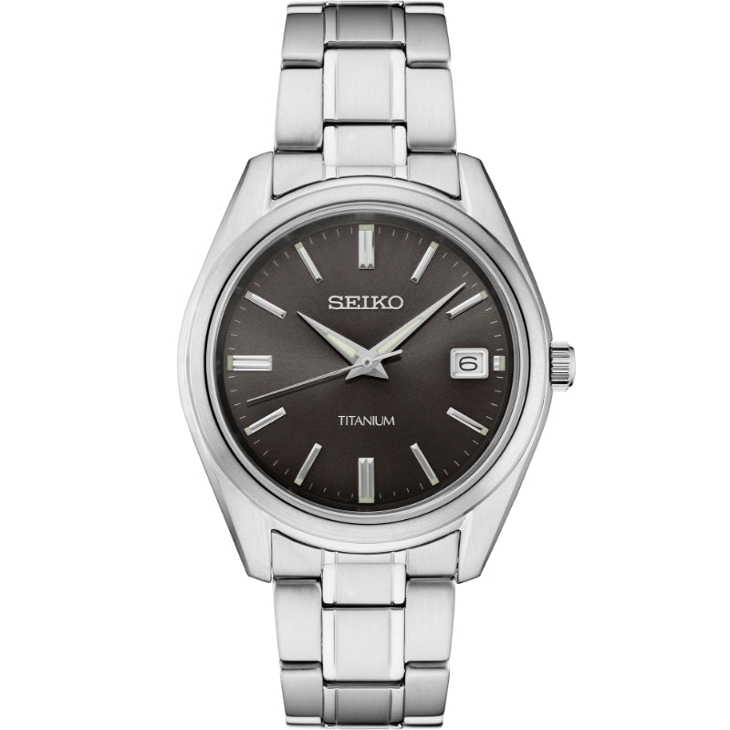 Seiko Essential 40mm Quartz Watch with Black Sunray Dial