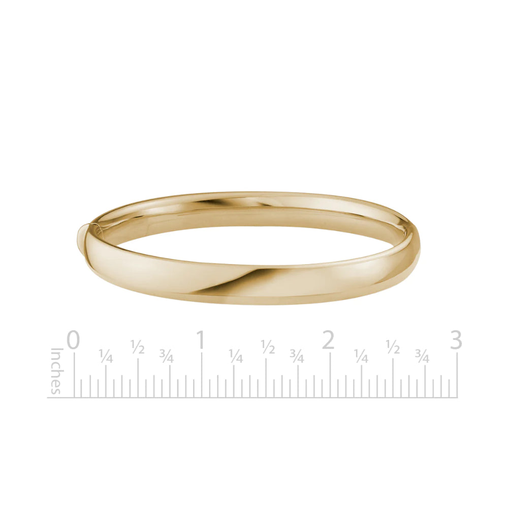 14k Yellow Gold Wide and Smooth Polished Hinged Bangle Jewelry Accessory