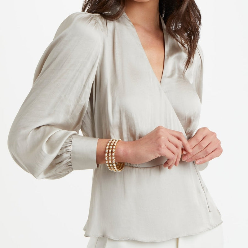 Gorgeous Julie Vos Mykonos Imported Glass and Pearl Bangle