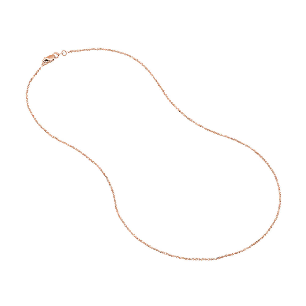 20-Inch 14R 1.15mm Sparkling Singapore Chain with Lobster Clasp
