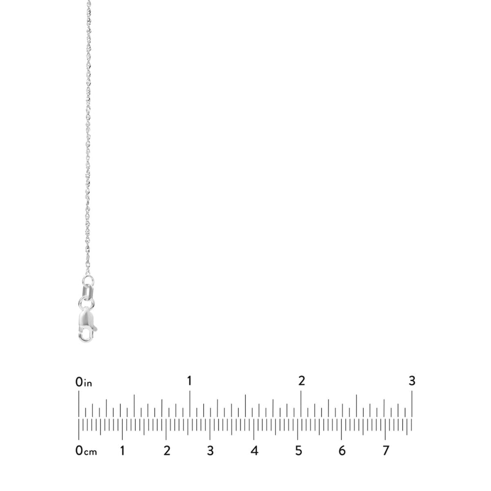 14k White Gold Singapore Style Sparkling Chain for Fashion Jewelry