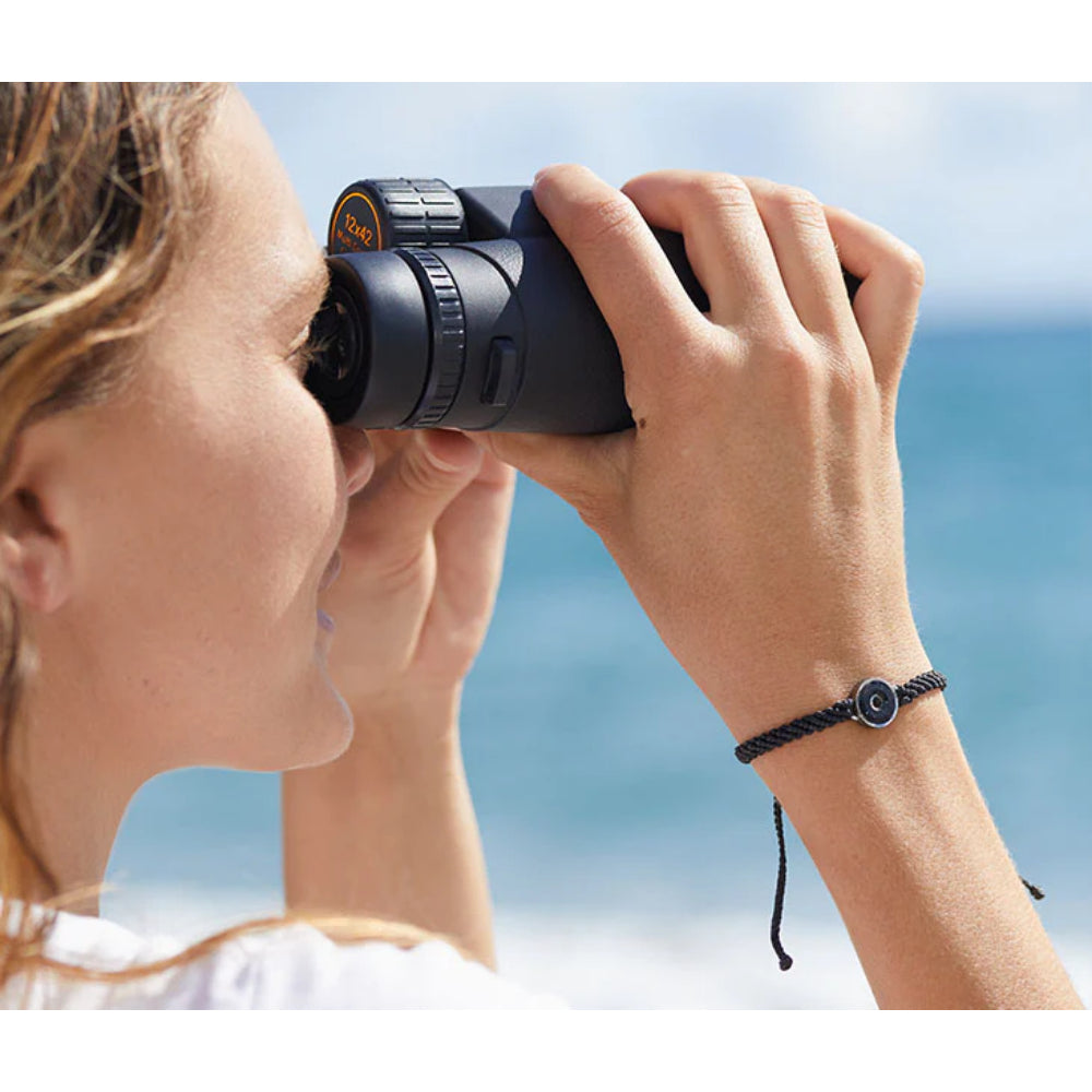 4Ocean Black Braided Bracelet with Osborne Reef Tire Crumb Bezel